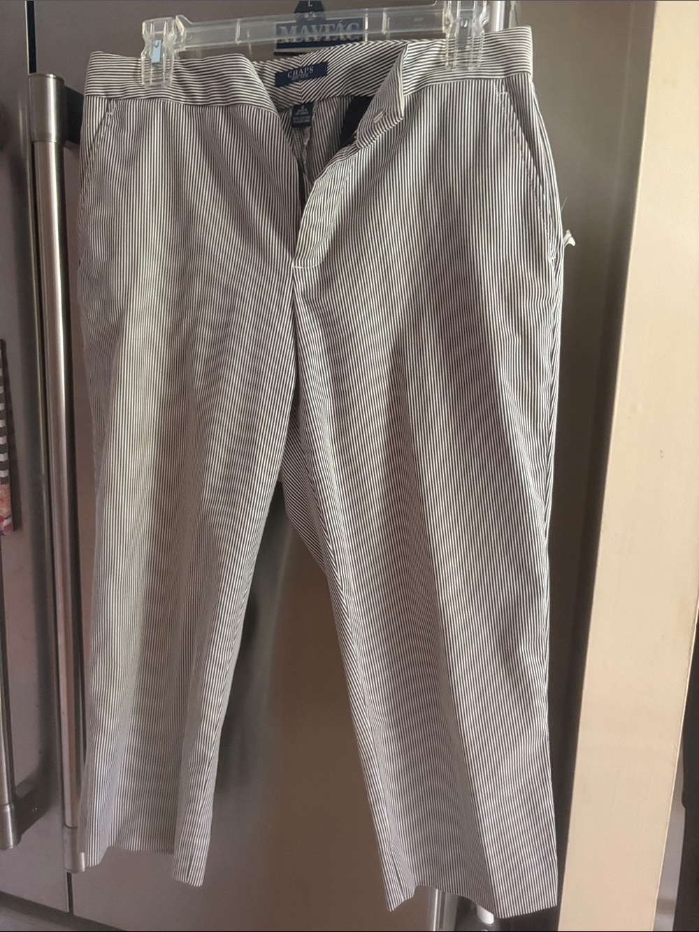 Chaps women’s Black & White Pinstripe Capris